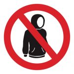 Забраняващ знак, Знак забранени дрехи с качулки