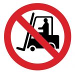 Забраняващ знак, Знак забранено за индустриални превозни средства, Забранено за мотокари