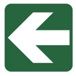 Знак за евакуация - указване на посока на движение при авария наляво